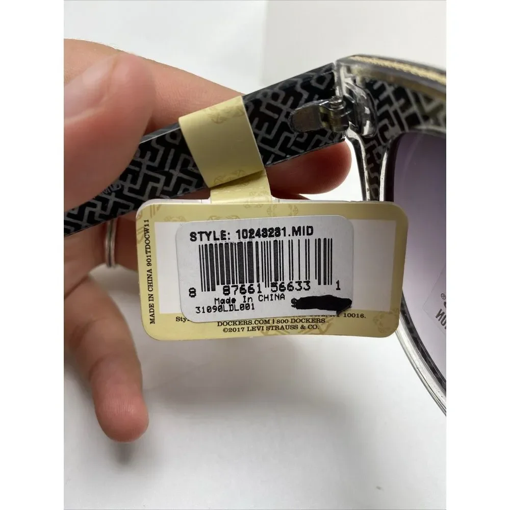 Dockers Large Plastic Way Style Sunglasses Black NEW 3382